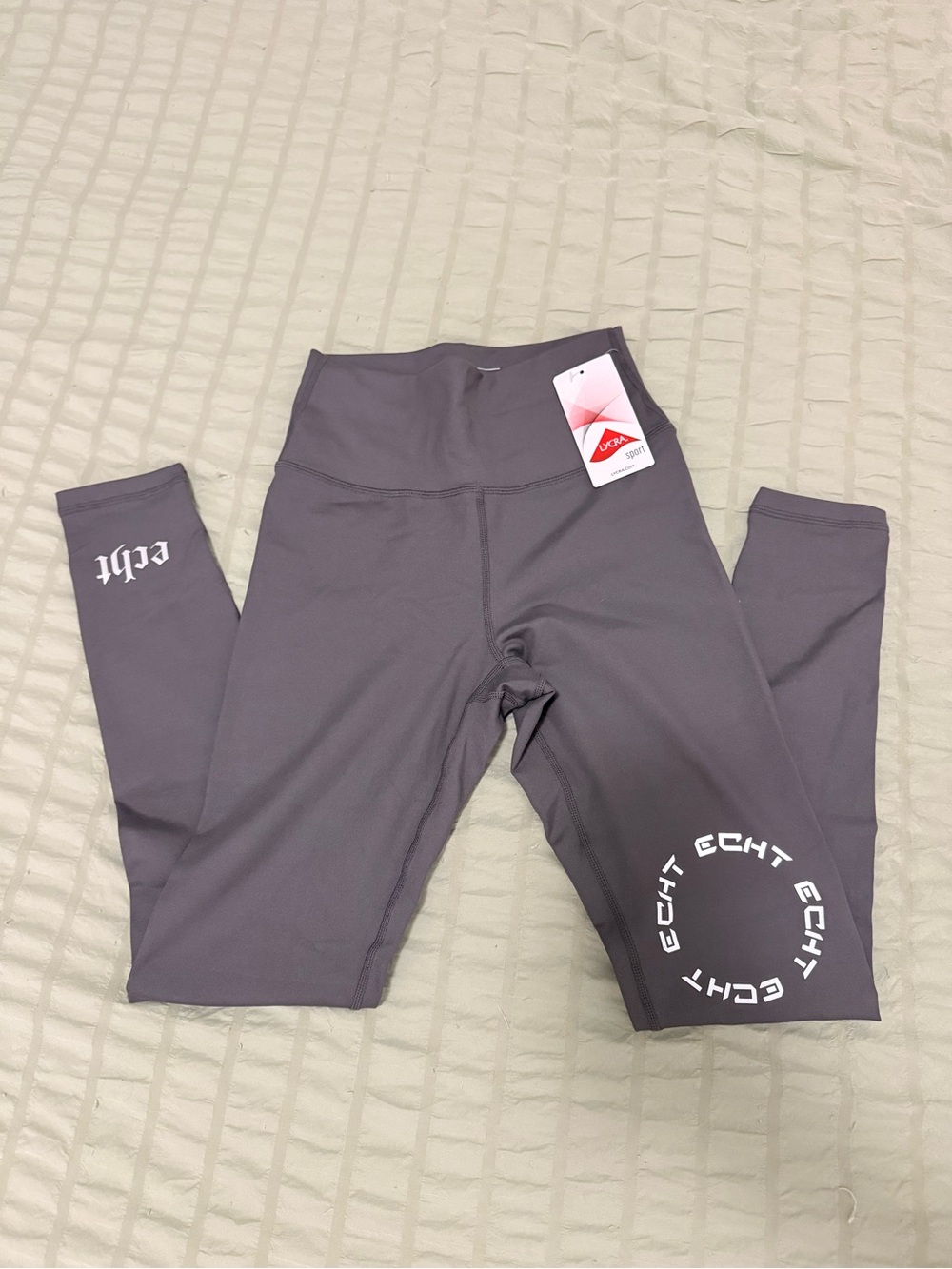 ECHT Girls' Gray High-Rise Performance Leggings XS